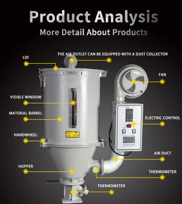 La máquina del plástico de la resina de la basura del secador del moldeo a presión, secador plástico automático de la tolva del precio de fábrica deshumedece